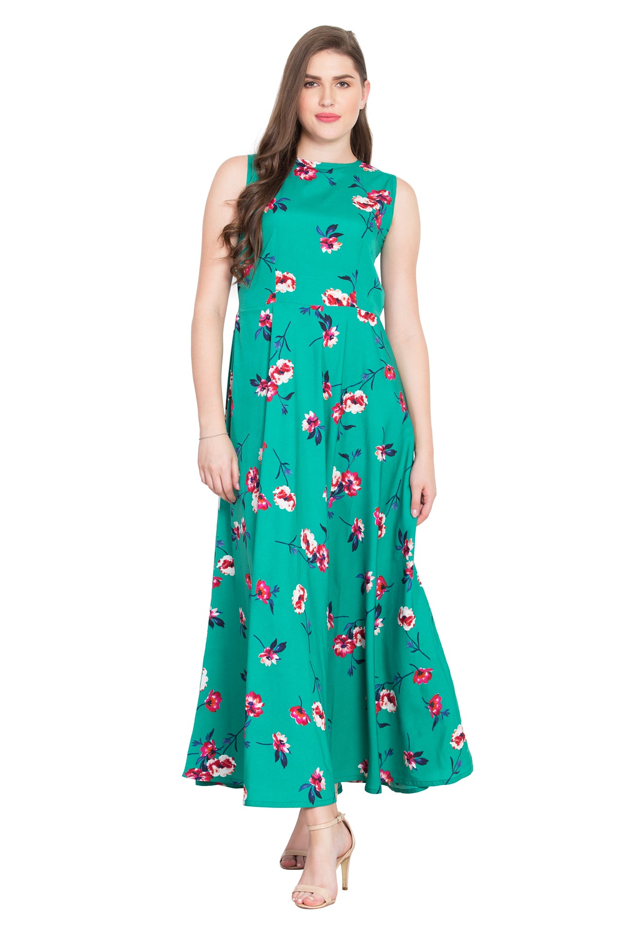 Rudraaksha Floral Sleeveless Maxi Dress