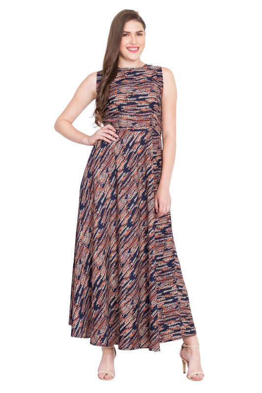 Rudraaksha Floral Sleeveless Maxi Dress