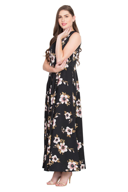 Rudraaksha Floral Sleeveless Maxi Dress