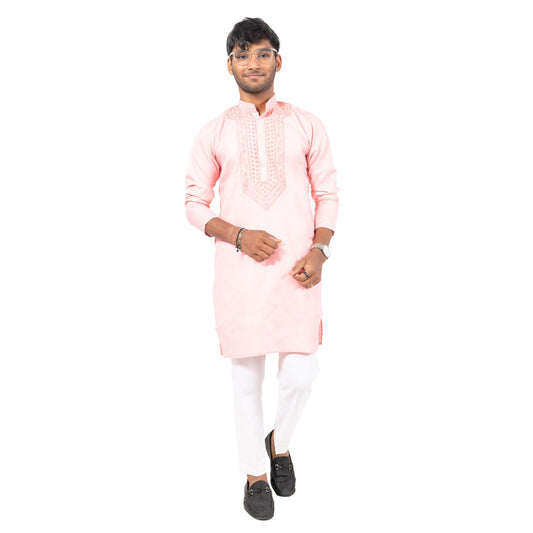 Men's Kurta Pajama Set Pink