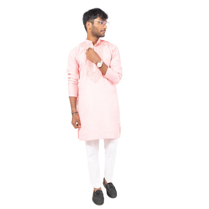 Men's Kurta Pajama Set Pink