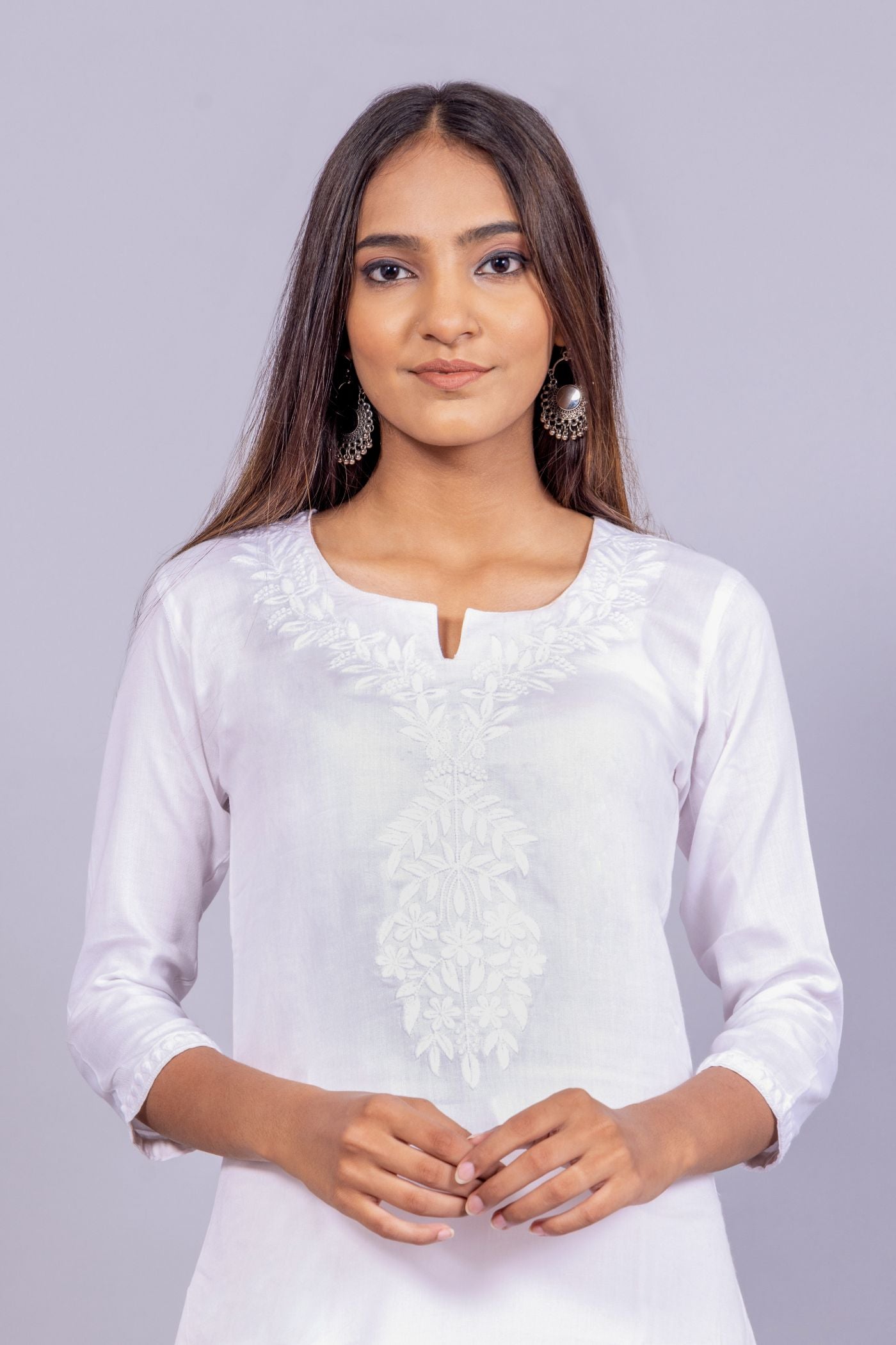 Cotton Chikankari Kurti (Mint Green)