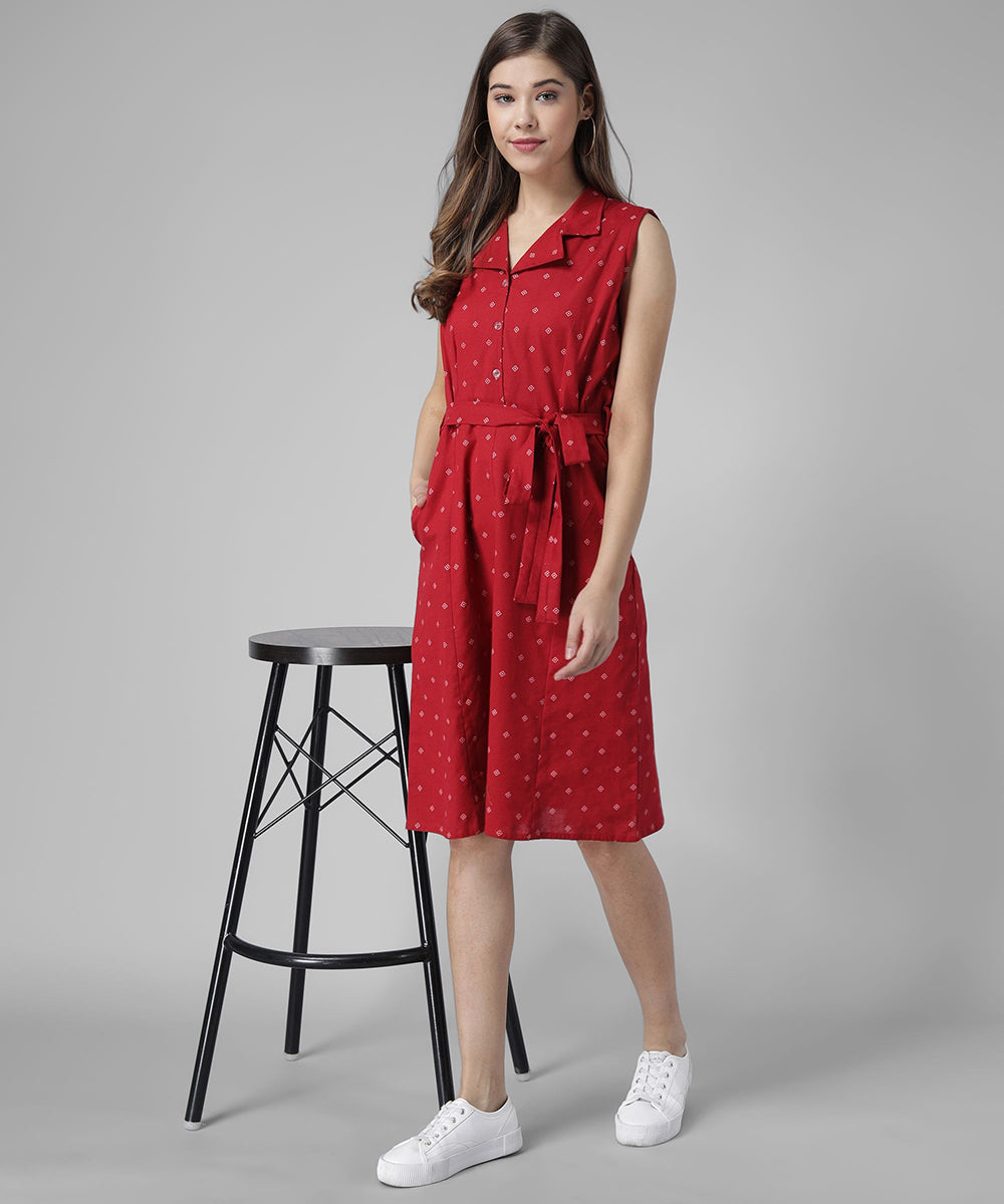 Collared Printed Dress