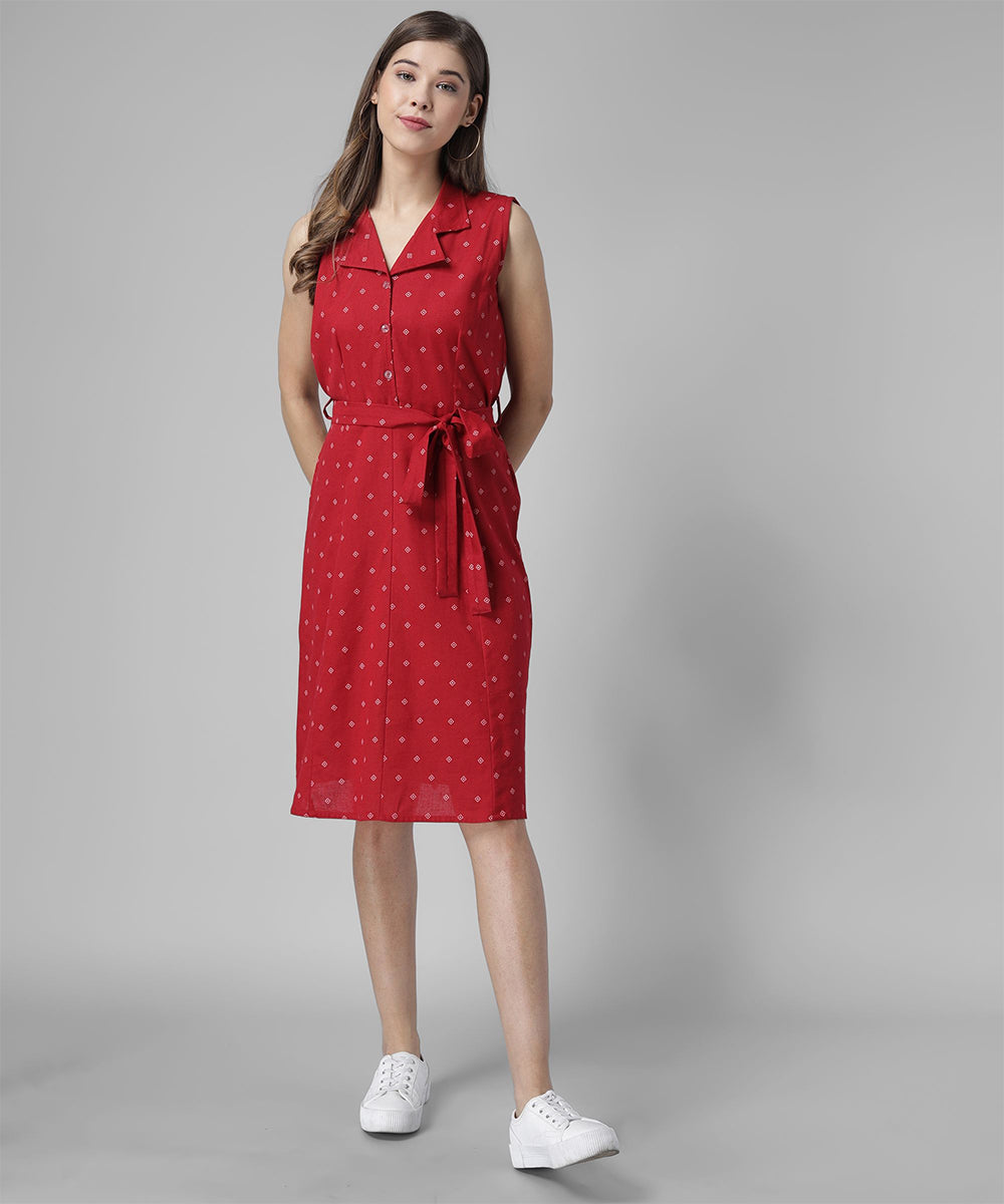 Collared Printed Dress