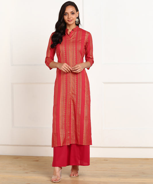 Rudraaksha Straight Kurta with Palazzo Set