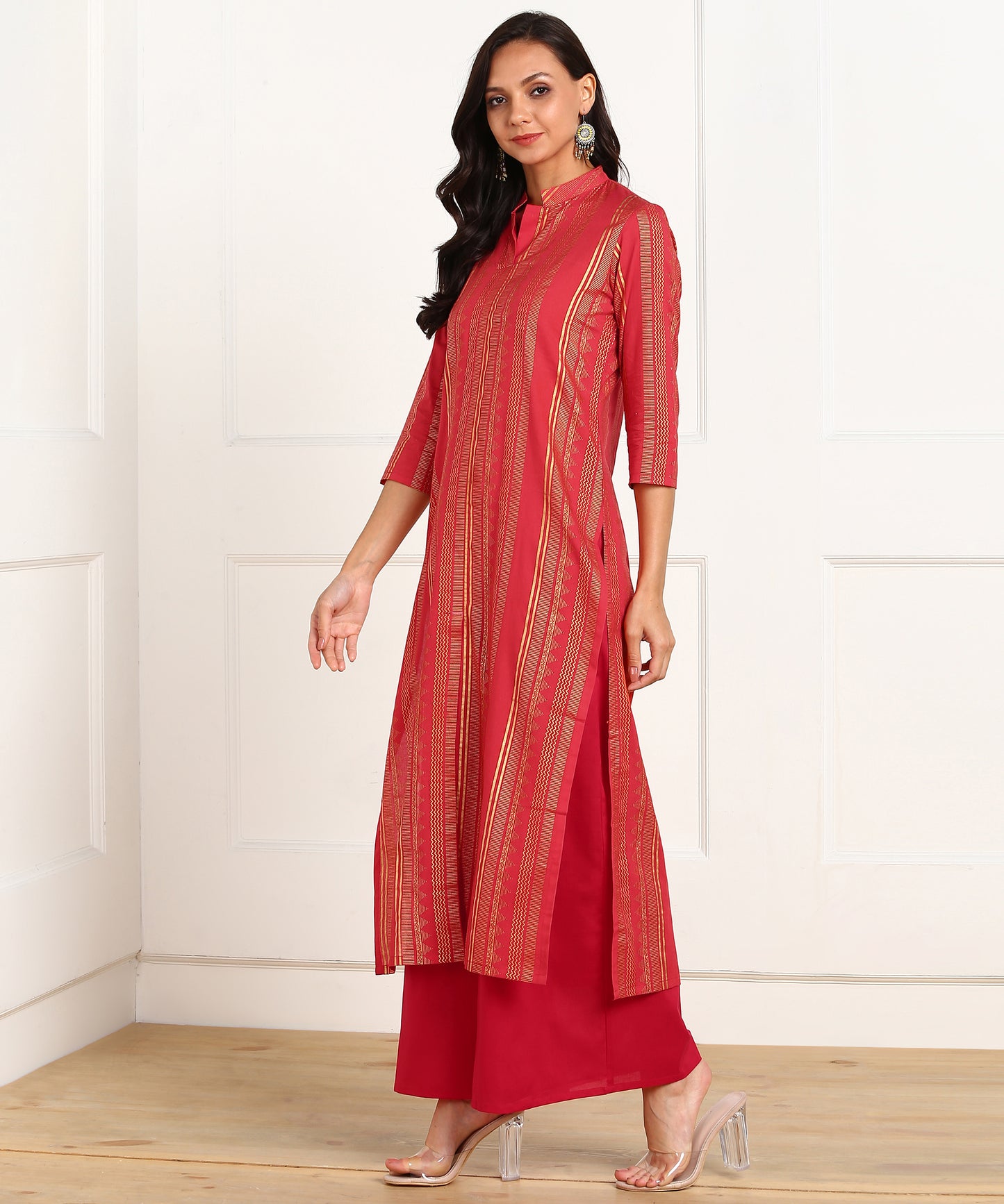 Rudraaksha Straight Kurta with Palazzo Set