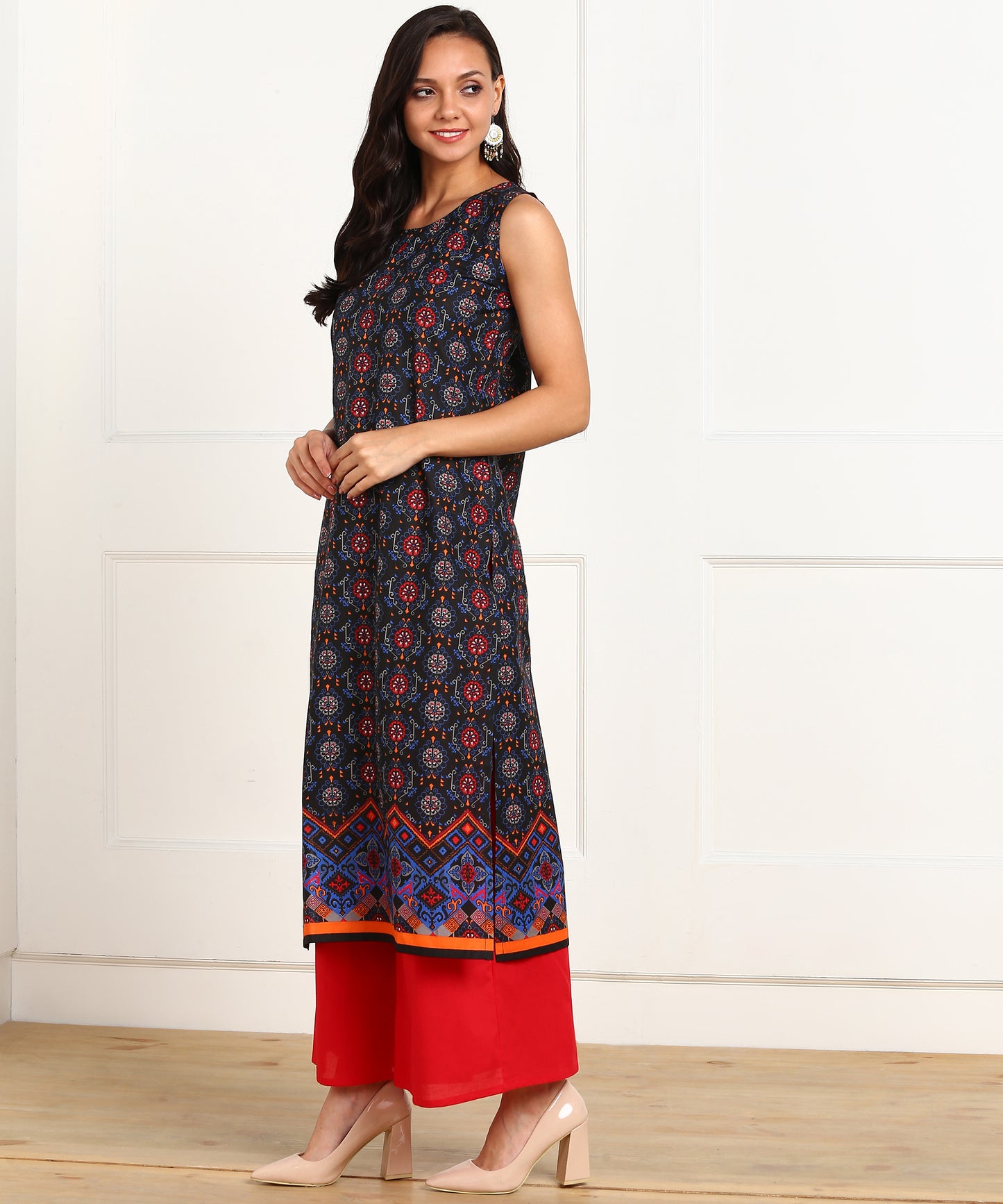 Rudraaksha Straight Kurta with Palazzo Set