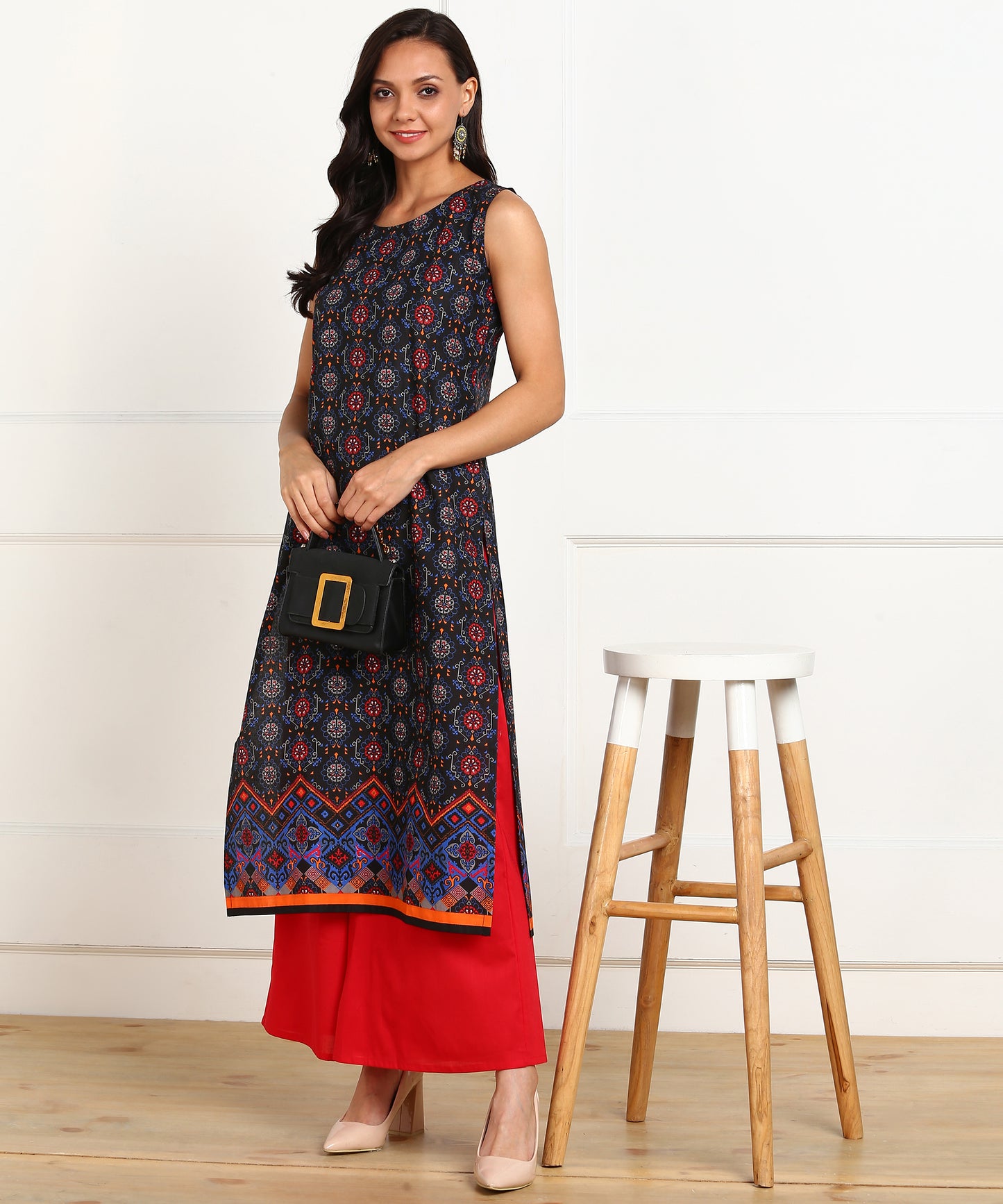 Rudraaksha Straight Kurta with Palazzo Set