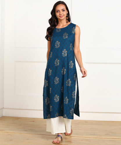 Rudraaksha Straight Kurta with Palazzo Set