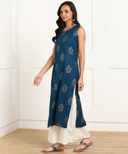 Rudraaksha Straight Kurta with Palazzo Set