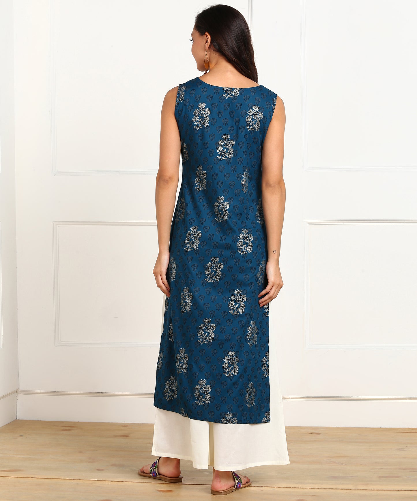 Rudraaksha Straight Kurta with Palazzo Set