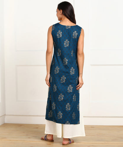 Rudraaksha Straight Kurta with Palazzo Set