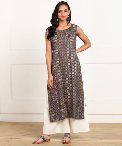 Rudraaksha Straight Kurta with Palazzo Set