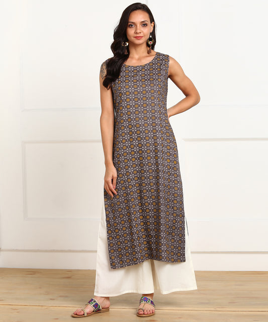 Rudraaksha Straight Kurta with Palazzo Set