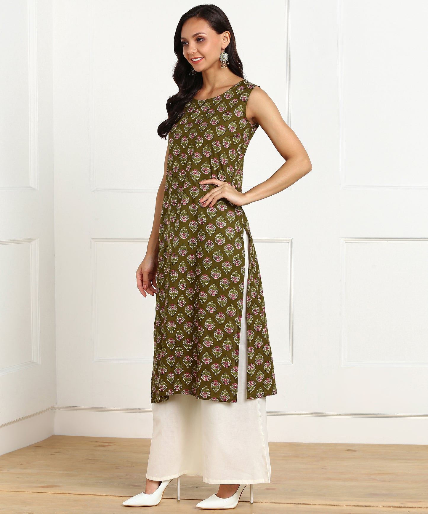 Rudraaksha Straight Kurta with Palazzo Set