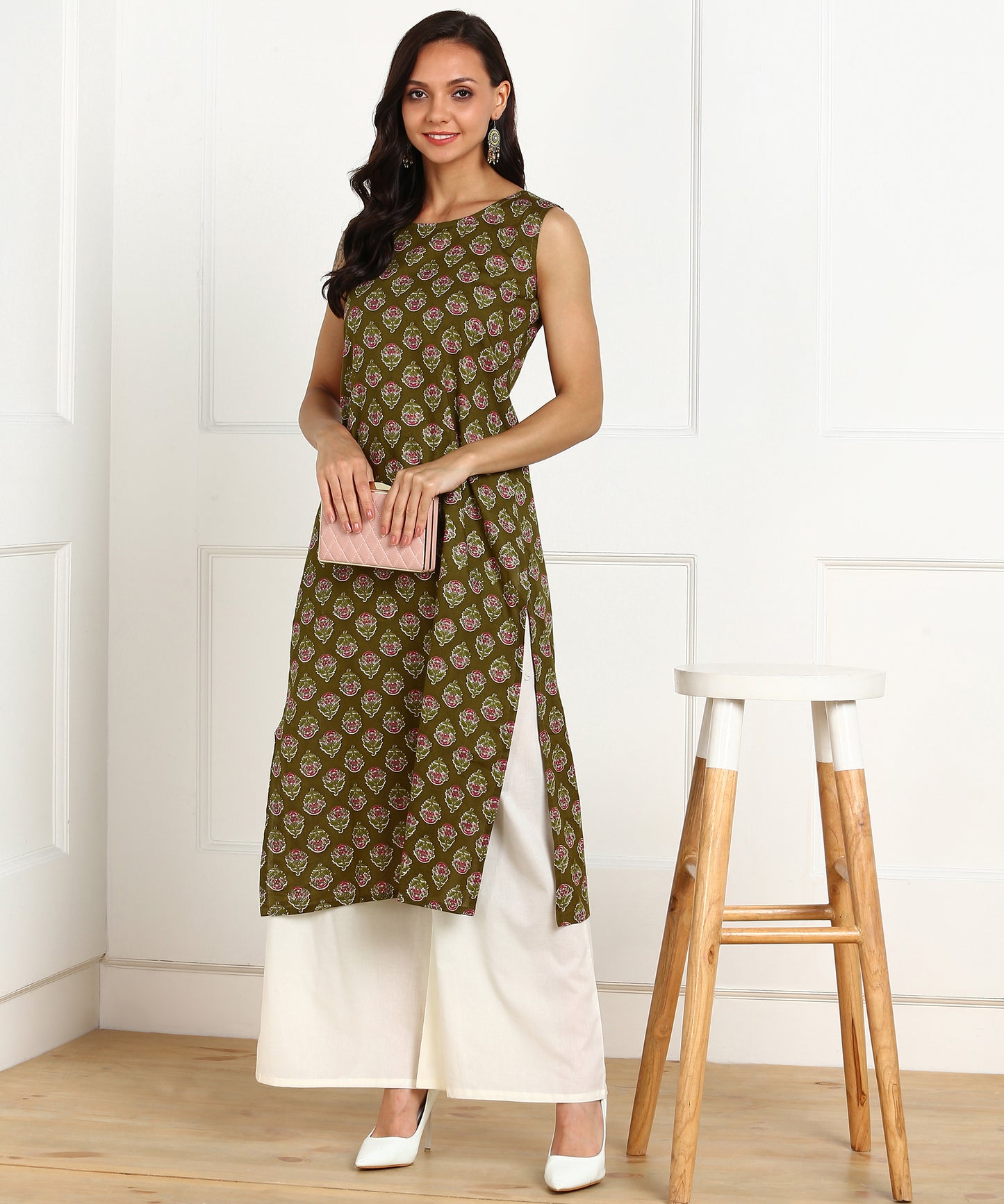 Rudraaksha Straight Kurta with Palazzo Set