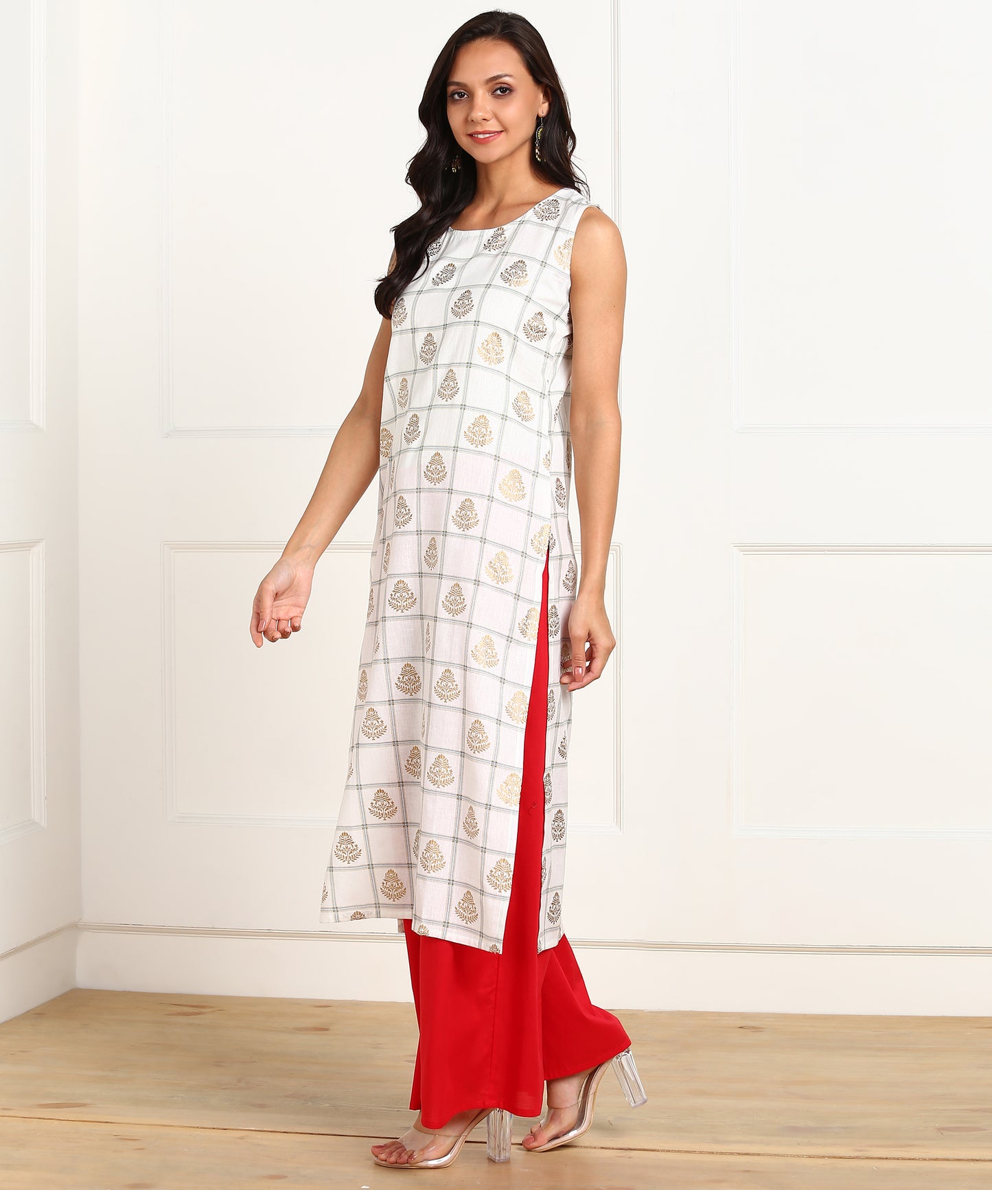 Rudraaksha Straight Kurta with Palazzo Set