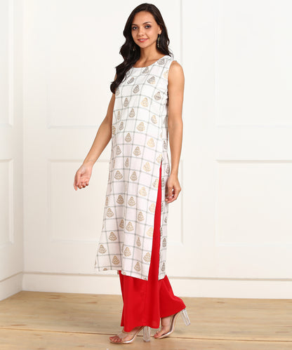 Rudraaksha Straight Kurta with Palazzo Set