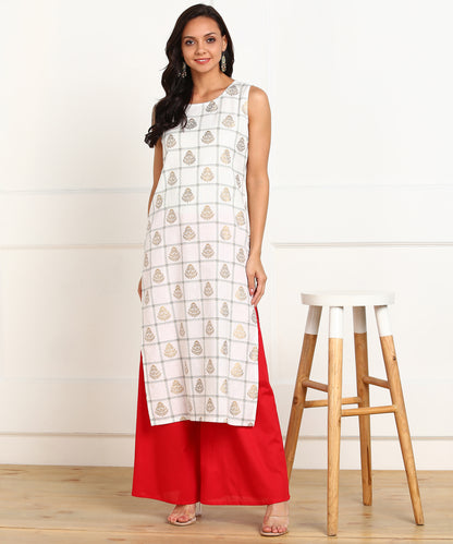 Rudraaksha Straight Kurta with Palazzo Set