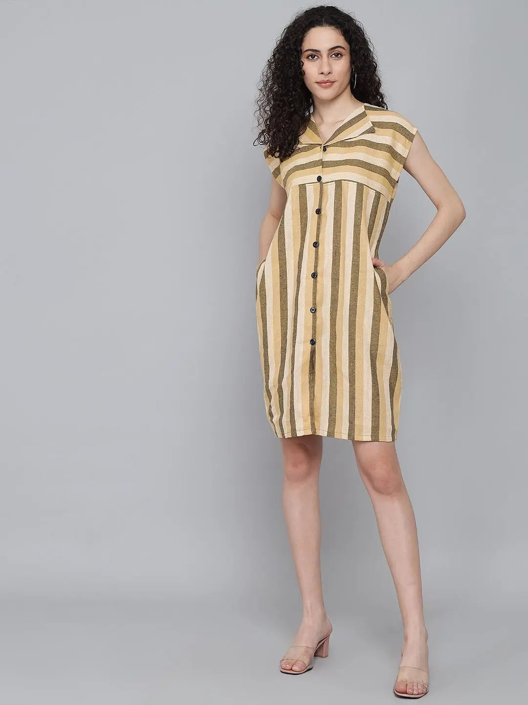 Soft Cotton Comfort yellow brown dress