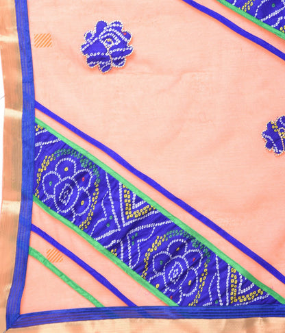 Rudraaaksha Women's Printed Saree With Unstitched Blouse Piece