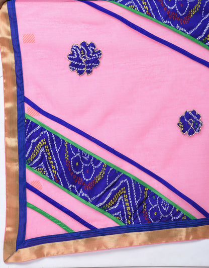 Rudraaaksha Women's Printed Saree With Unstitched Blouse Piece