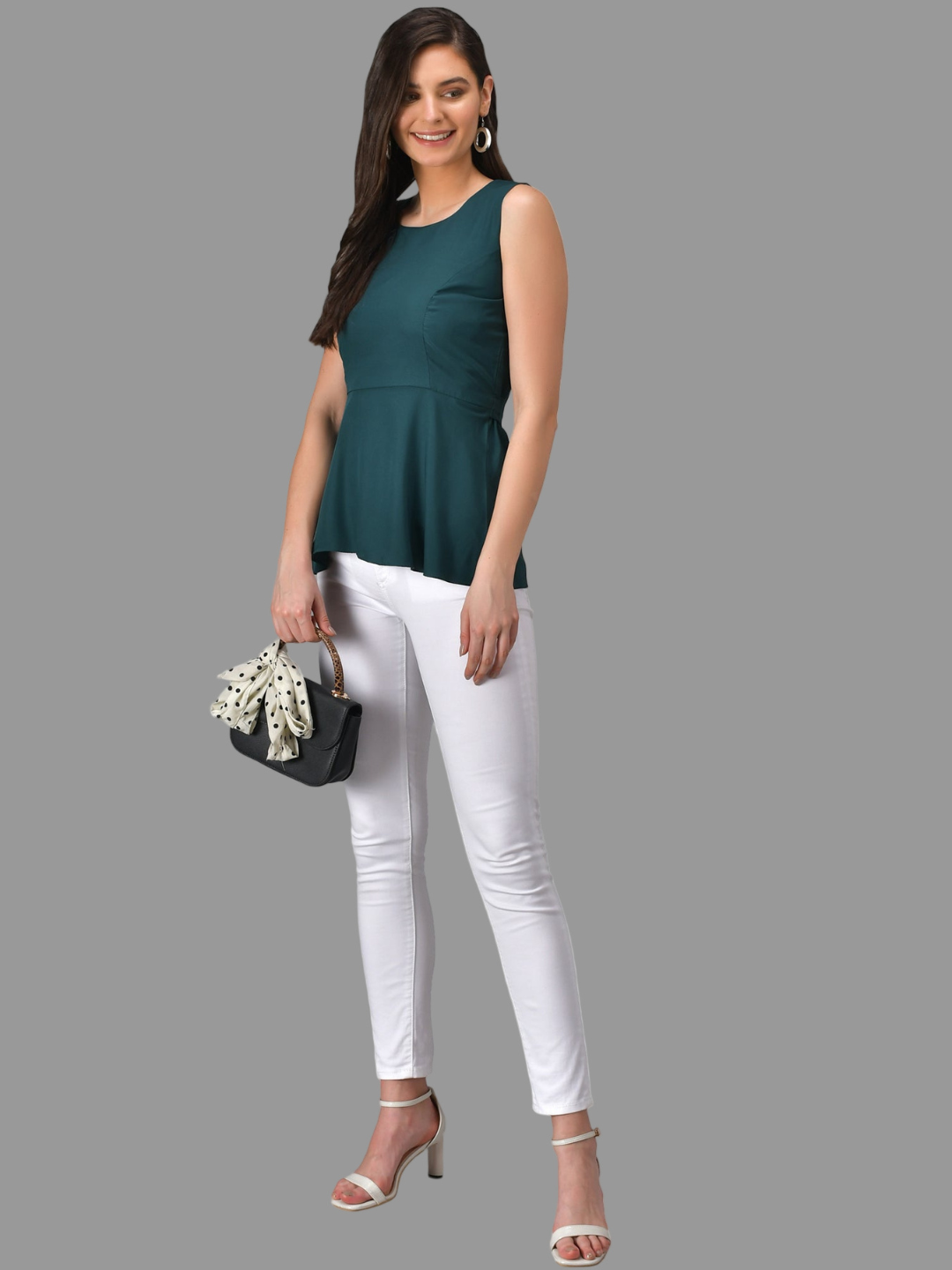 Women's Peplum Hem Sleeveless Top