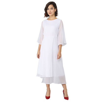 Rudraaksha women's chiffon bell sleeve dress RUDRAAKSHA