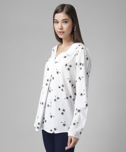 Printed V-Neck Top RUDRAAKSHA