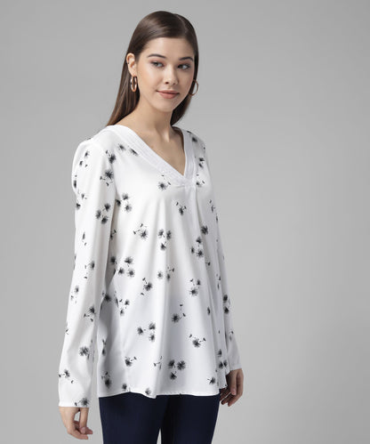 Printed V-Neck Top RUDRAAKSHA