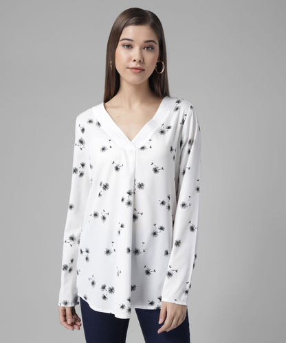 Printed V-Neck Top RUDRAAKSHA