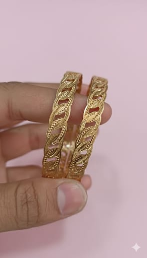 Rudraaksha Designer Gold Plated Bangles B15 (Set of 2)