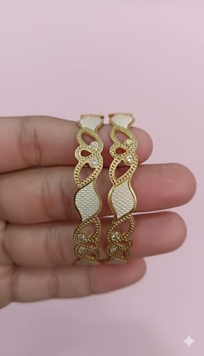 Rudraaksha Gold-Plated Braided Rope Bangles (Set of 2)