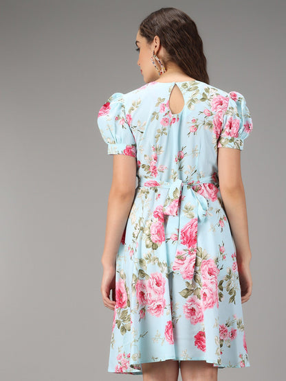 Geometric Print Collared Tiered Maxi Dress RUDRAAKSHA