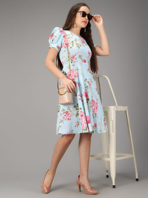 Geometric Print Collared Tiered Maxi Dress