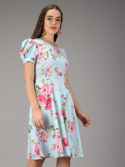 Geometric Print Collared Tiered Maxi Dress RUDRAAKSHA