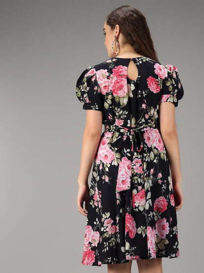 Geometric Print Collared Tiered Maxi Dress RUDRAAKSHA