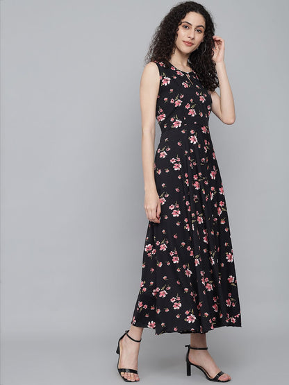 Rudraaksha trendy floral maxi dress for women RUDRAAKSHA