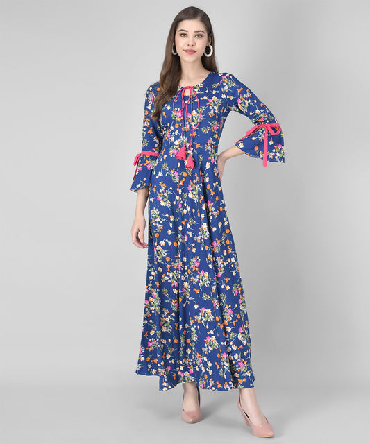 Rudraaksha women crepe bell sleeve dress