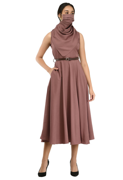 Rudraakshaksha women's crepe solid Stylish  with belt  dress