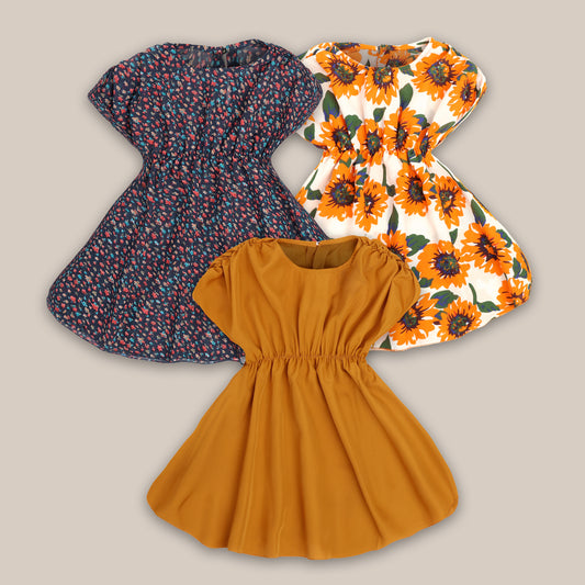 Rudraaksha stylish dress for kids girls (Pack Of 3)