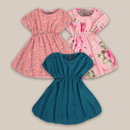 Rudraaksha stylish dress for kids girls (Pack Of 3)