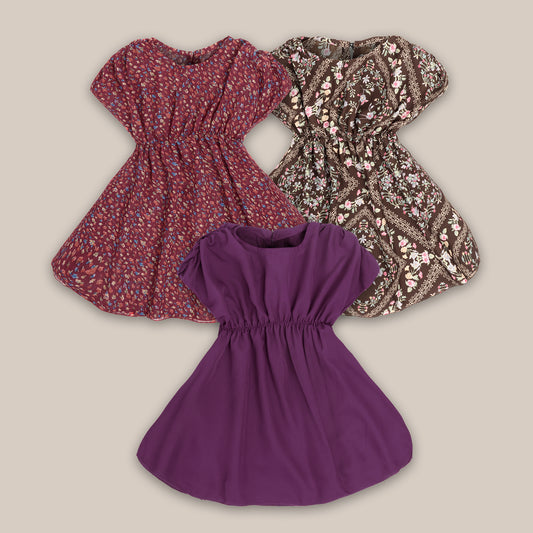 Rudraaksha stylish dress for kids girls (Pack Of 3)