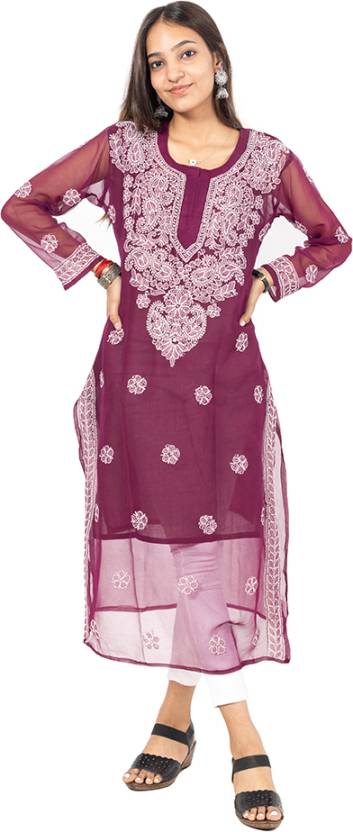 Georgette Chikankari Kurti