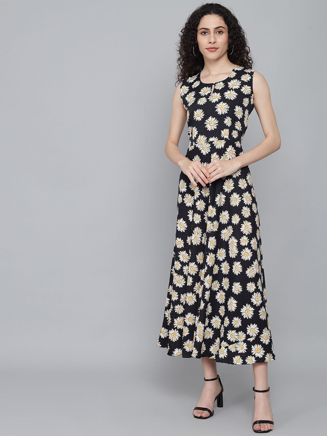 Rudraaksha trendy floral maxi dress for women