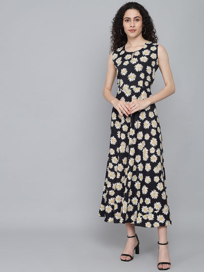 Rudraaksha trendy floral maxi dress for women RUDRAAKSHA