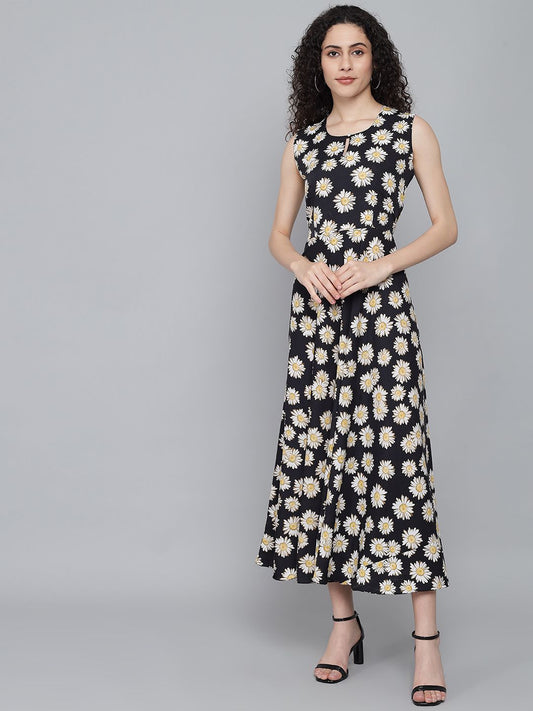 Rudraaksha trendy floral maxi dress for women