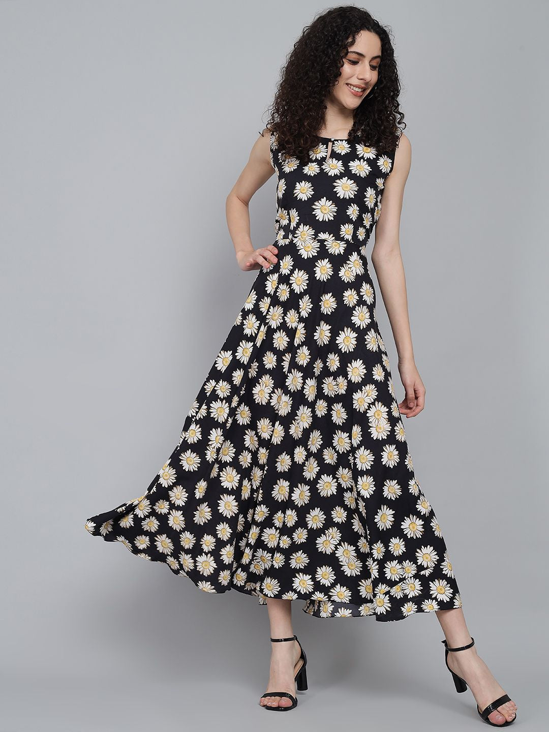 Rudraaksha trendy floral maxi dress for women