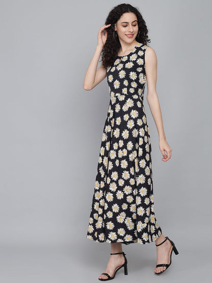 Rudraaksha trendy floral maxi dress for women RUDRAAKSHA