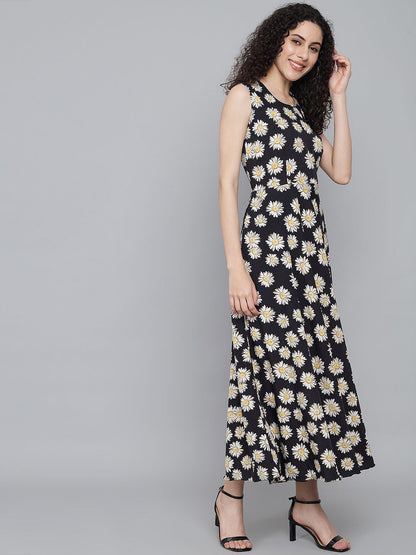 Rudraaksha trendy floral maxi dress for women RUDRAAKSHA